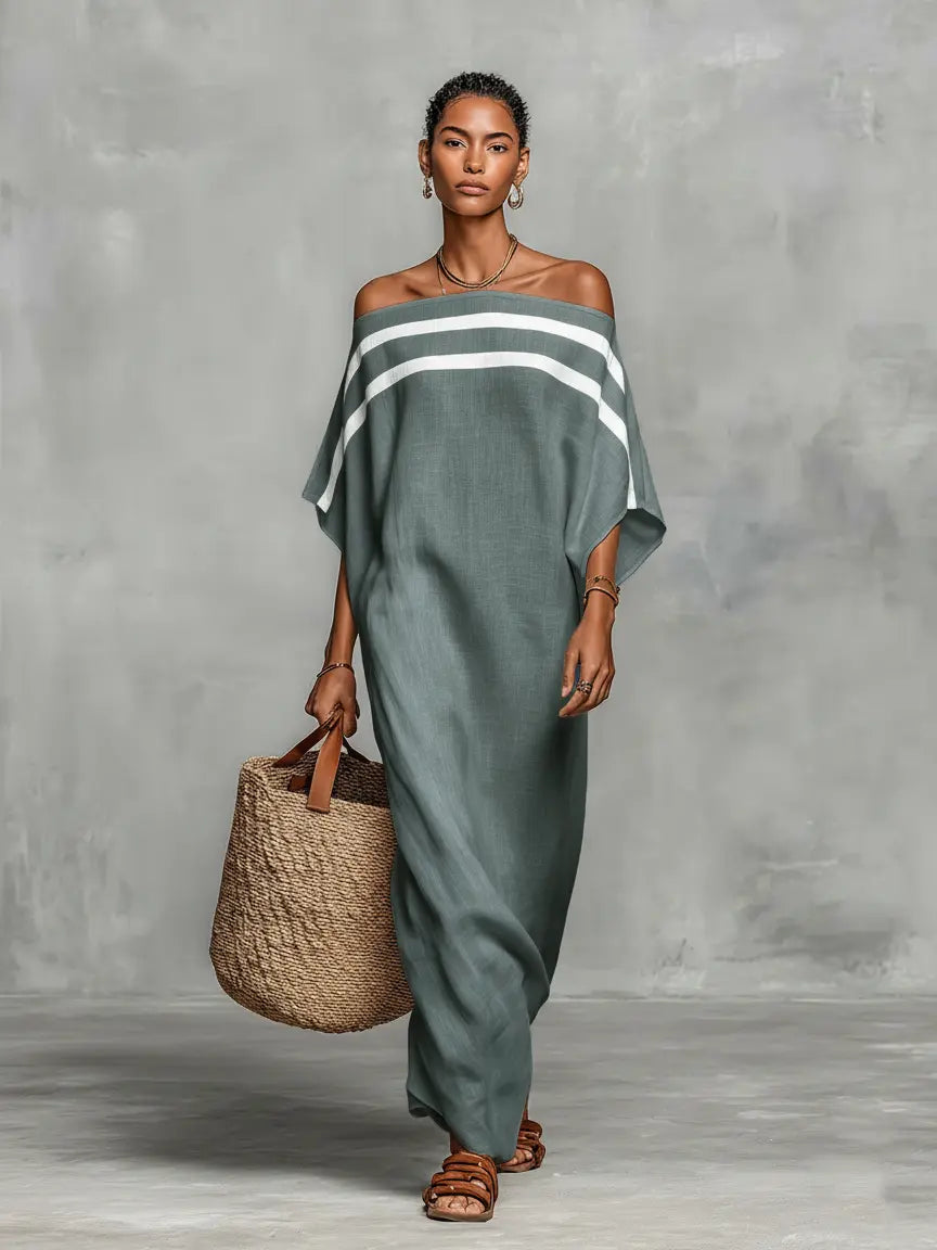 Bianca | Off-Shoulder Batwing Maxi Dress - Image 3