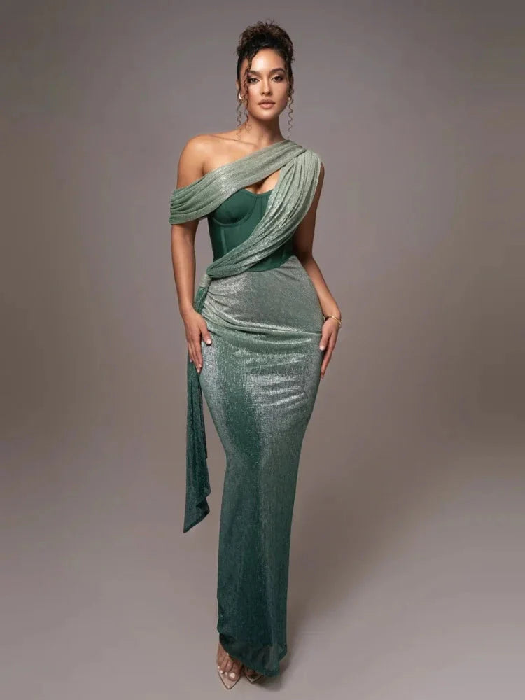 Anabel | Women's One-Shoulder Maxi Dress - Image 4