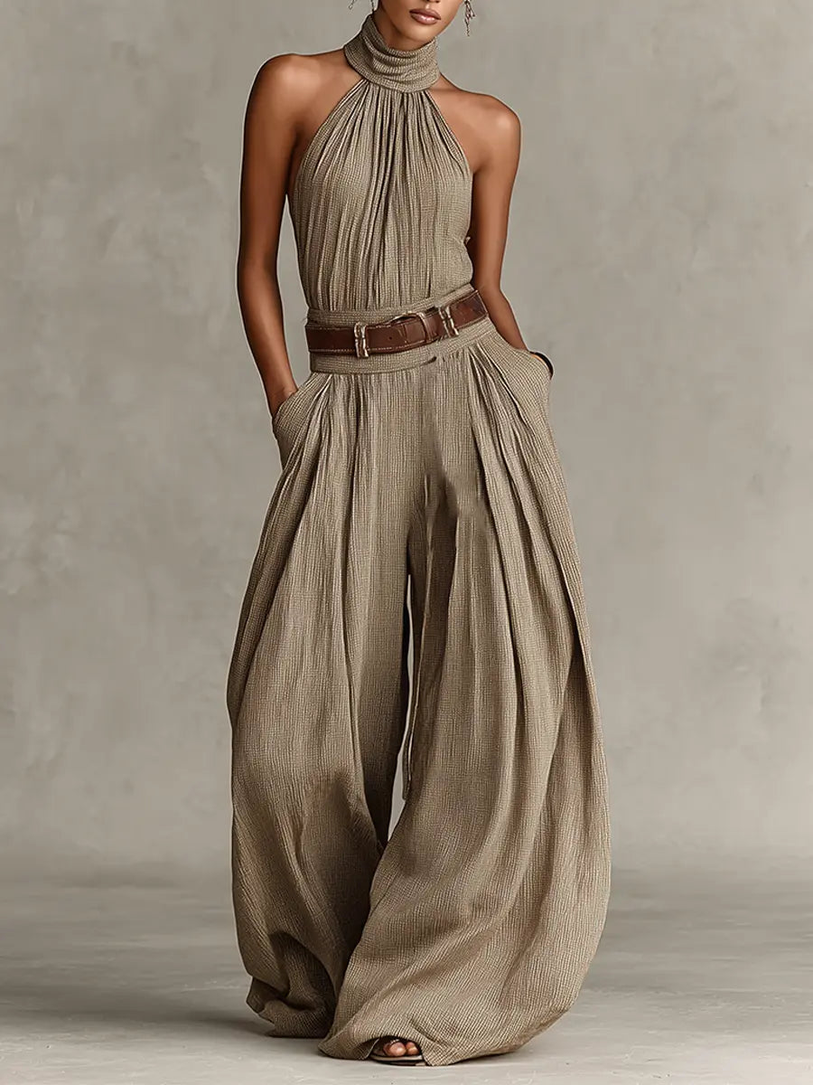 Autumn | Halter Neck Wide-Leg Jumpsuit