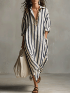 Billie | Women's Striped Boho Maxi Dress