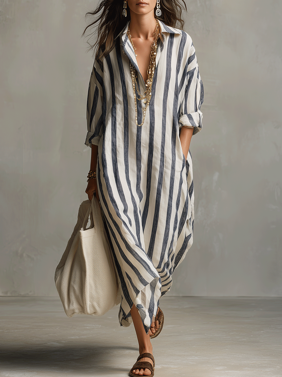 Billie | Women's Striped Boho Maxi Dress