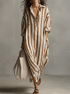 Billie | Women's Striped Boho Maxi Dress - Image 2
