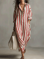 Billie | Women's Striped Boho Maxi Dress - Image 4