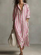 Billie | Women's Striped Boho Maxi Dress - Image 6