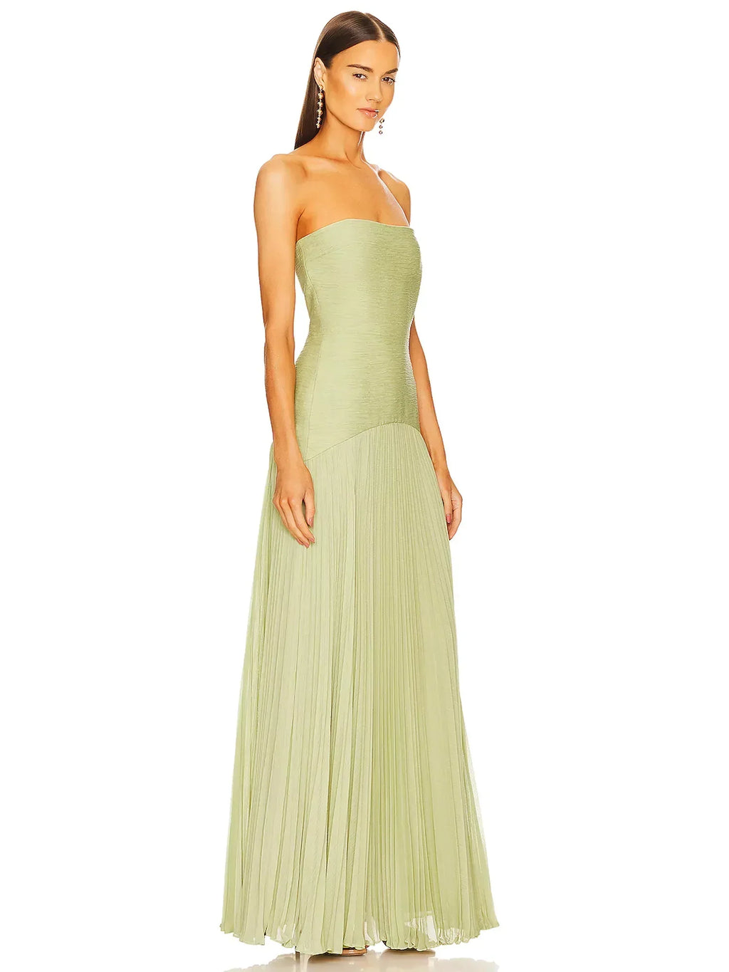 Clara | Women's Strapless Pleated Maxi Wedding Guest Dress - Image 3