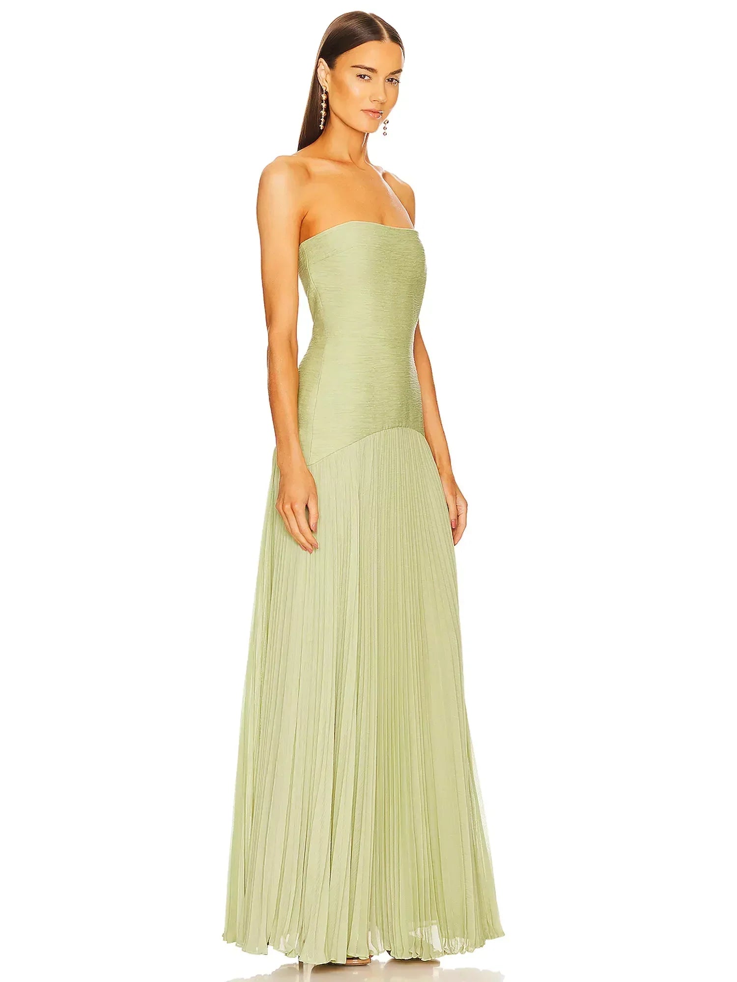 Clara | Women's Strapless Pleated Maxi Wedding Guest Dress - Image 3