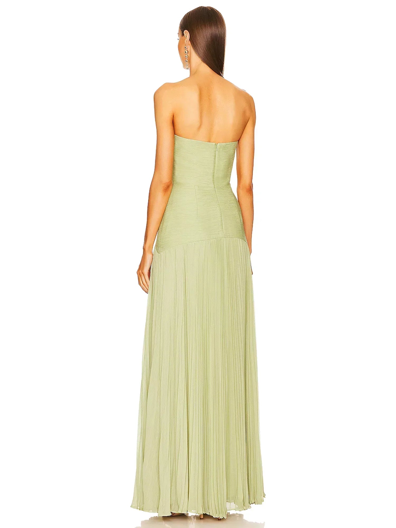 Clara | Women's Strapless Pleated Maxi Wedding Guest Dress - Image 4