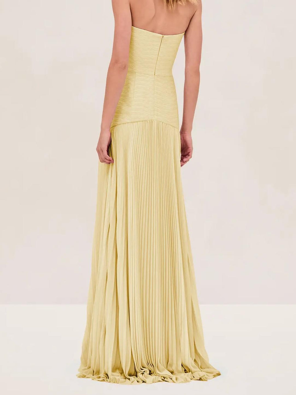 Clara | Women's Strapless Pleated Maxi Wedding Guest Dress - Image 5