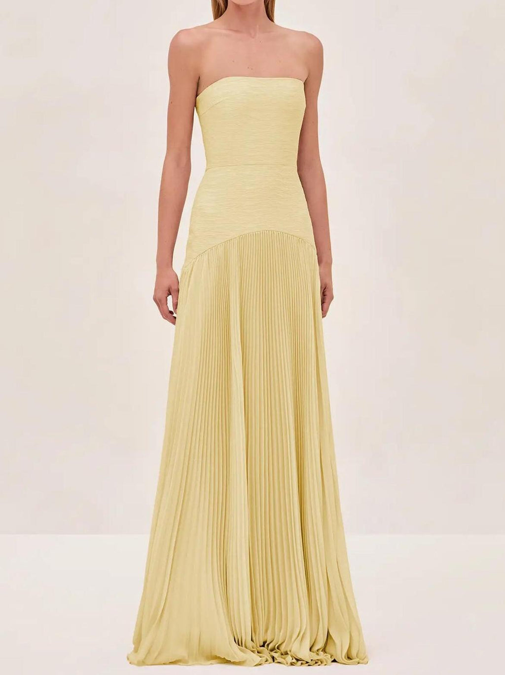 Clara | Women's Strapless Pleated Maxi Wedding Guest Dress - Image 6