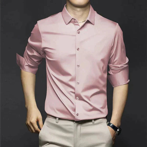 Thomas | Men's Plain Dress Shirt | Button Front Business Casual Shirt-Men Shirt-Eltrendio
