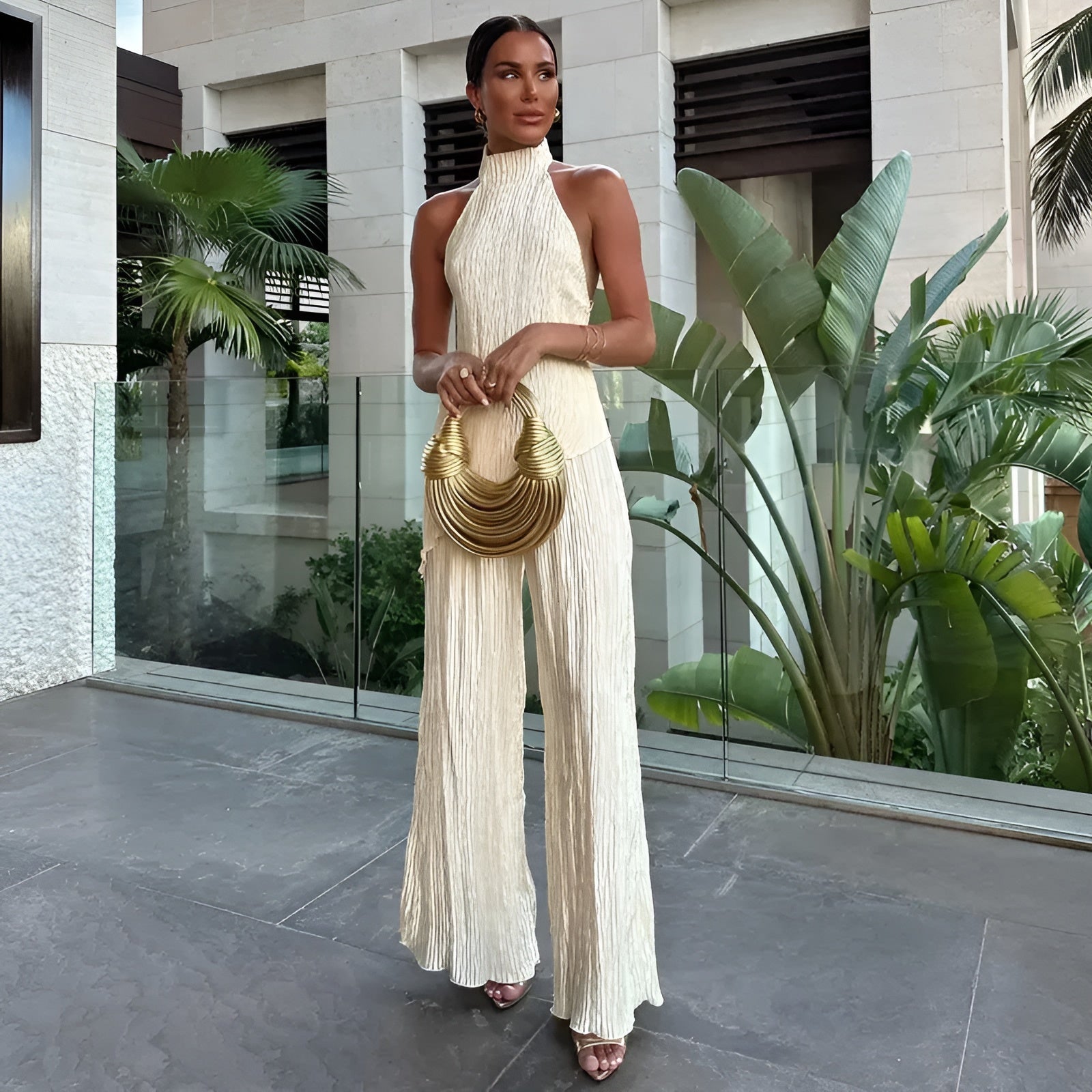 Briarlee | Asymmetric Top Wide-Leg Pants Set