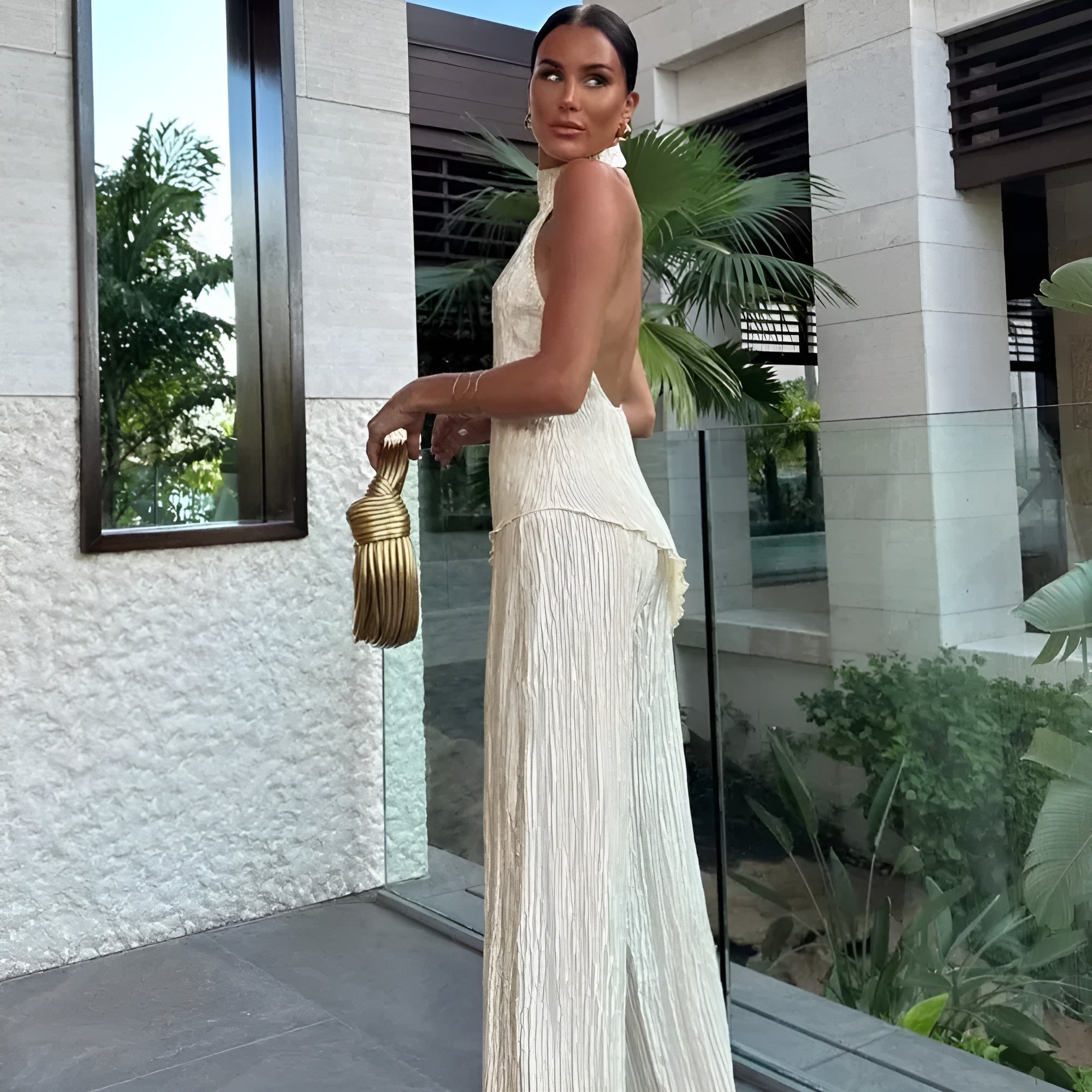 Briarlee | Asymmetric Top Wide-Leg Pants Set - Image 3