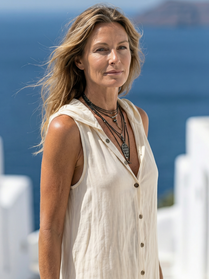 Marune | Sleeveless Button Front Hooded Maxi Dress - Image 4