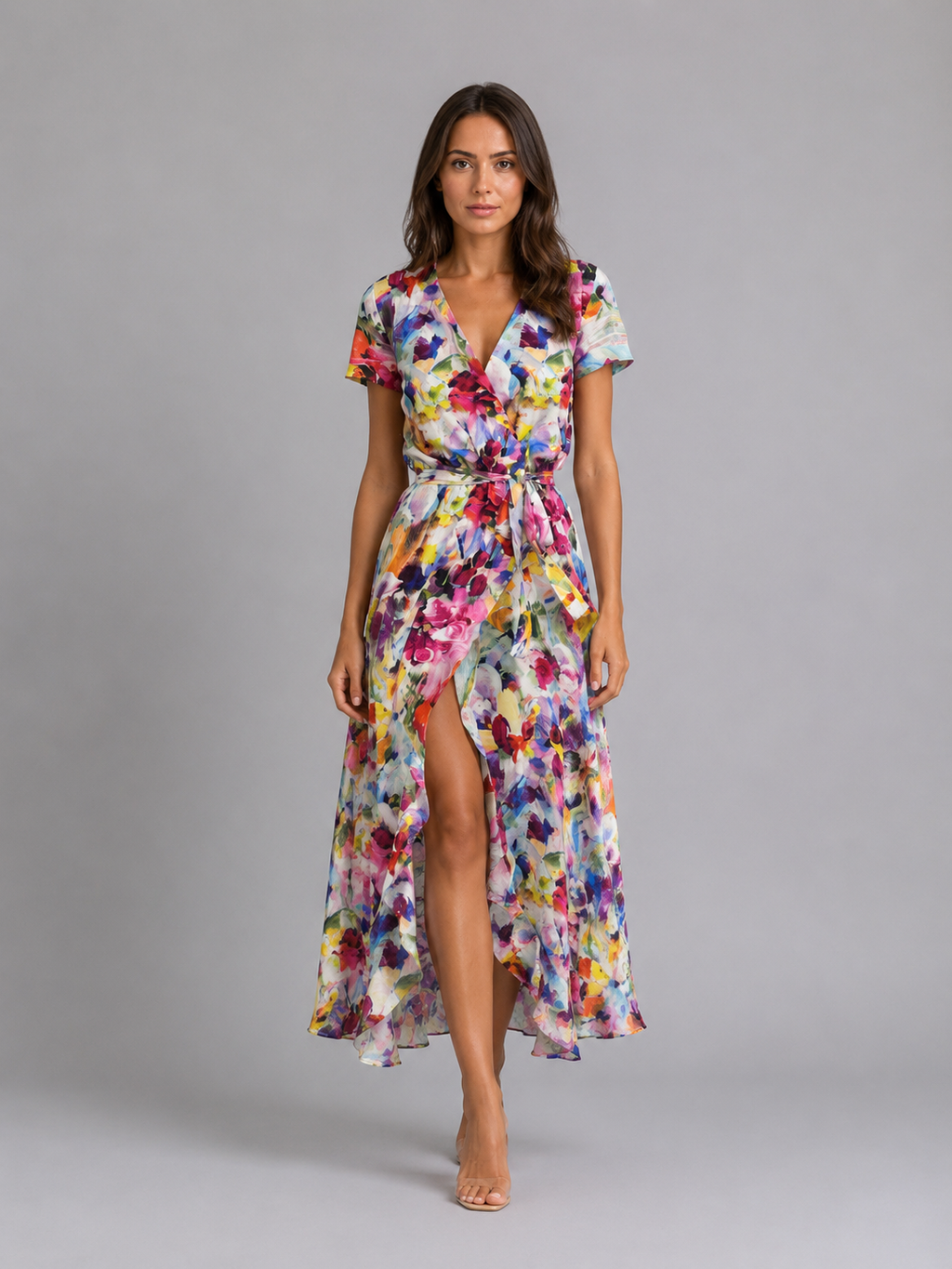 Vivienne | Women’s Maxi Dress | Wrap Front Split Wedding Guest