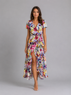 Vivienne | Women’s Maxi Dress | Wrap Front Split Wedding Guest