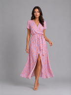 Vivienne | Women’s Maxi Dress | Wrap Front Split Wedding Guest 7