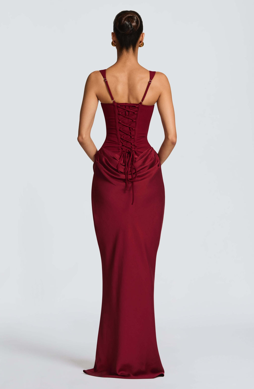 Vivienne | Women's Sleeveless Maxi Dress | Square Neck Draped Formal Evening Event-Women Dress-Eltrendio