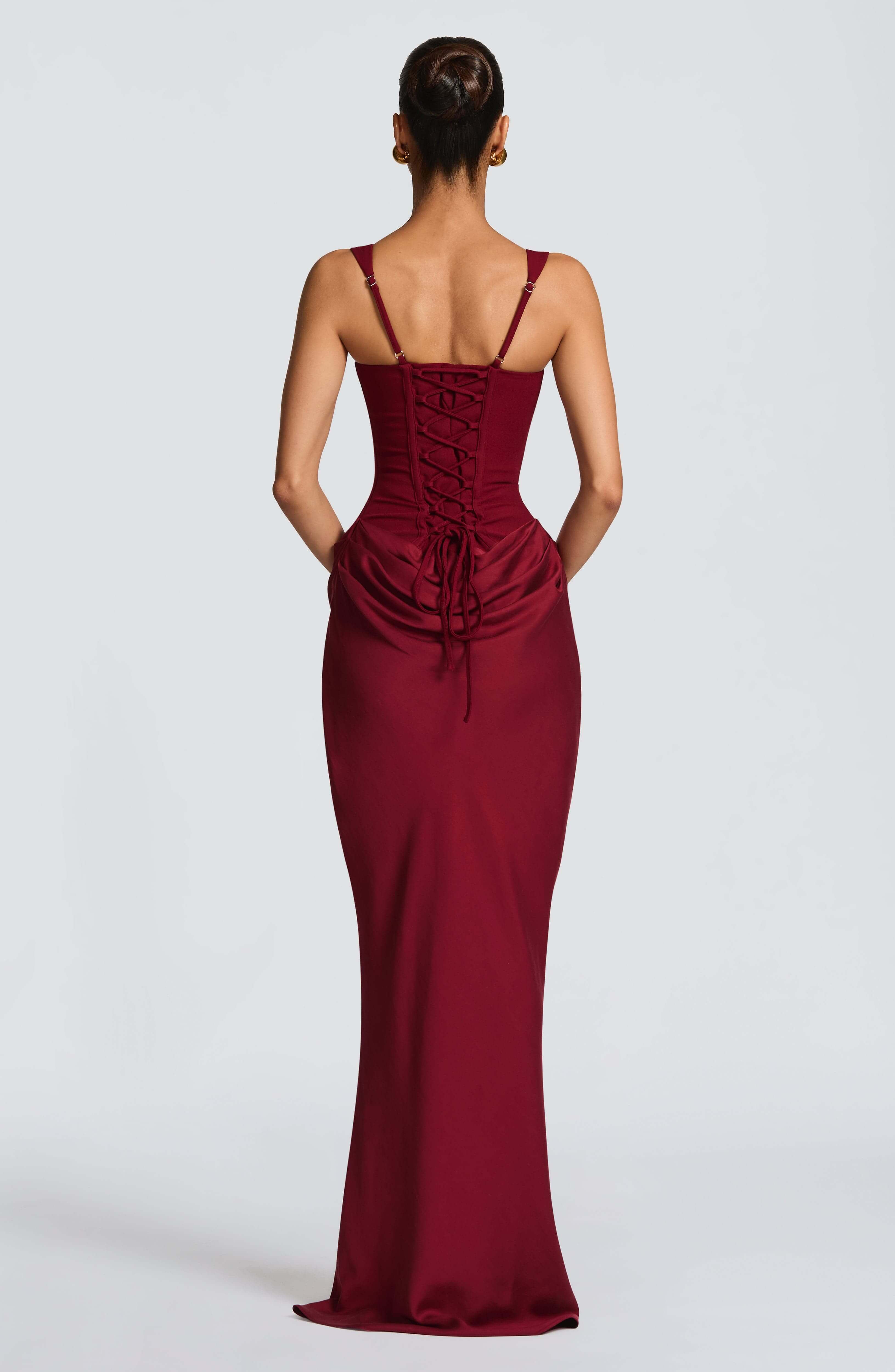 Vivienne | Women's Sleeveless Maxi Dress | Square Neck Draped Formal Evening Event-Women Dress-Eltrendio