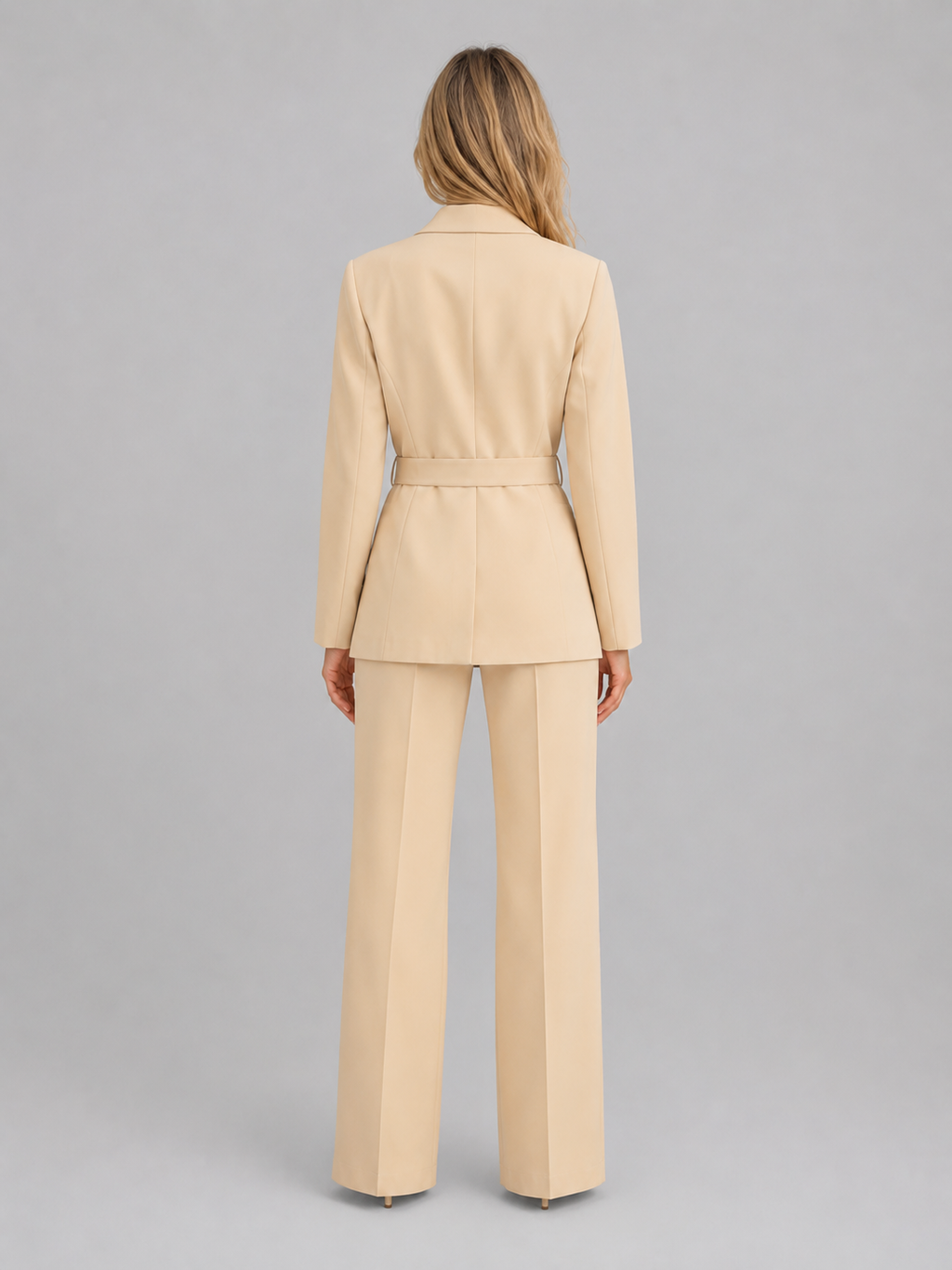 Women's Belted Blazer & Wide Leg Trouser Co-Ord Set – Tailored Two-Piece Suit - Image 2