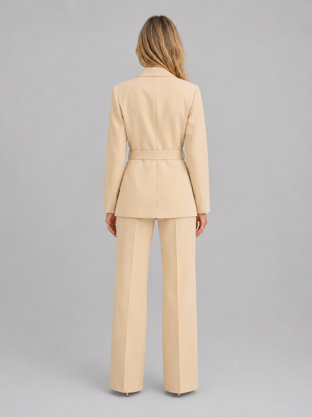 Women's Belted Blazer & Wide Leg Trouser Co-Ord Set – Tailored Two-Piece Suit - Image 2