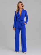 Women's Belted Blazer & Wide Leg Trouser Co-Ord Set – Tailored Two-Piece Suit - Image 6