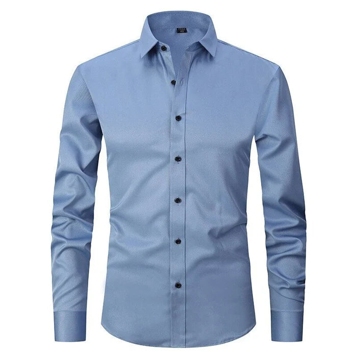 Westfield | Men’s Button Front Dress Shirt | Point Collar Long Sleeves Business Wear-Men Shirt-Eltrendio