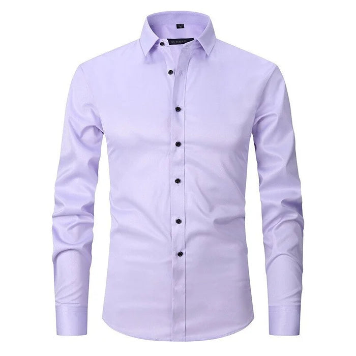 Westfield | Men’s Button Front Dress Shirt | Point Collar Long Sleeves Business Wear-Men Shirt-Eltrendio