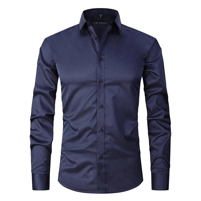 Westfield | Men’s Button Front Dress Shirt | Point Collar Long Sleeves Business Wear-Men Shirt-Eltrendio