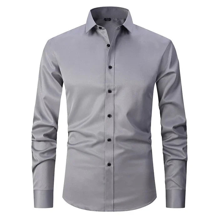 Westfield | Men’s Button Front Dress Shirt | Point Collar Long Sleeves Business Wear-Men Shirt-Eltrendio