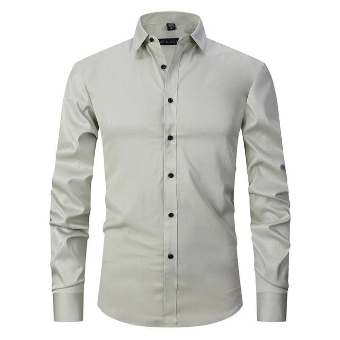 Westfield | Men’s Button Front Dress Shirt | Point Collar Long Sleeves Business Wear-Men Shirt-Eltrendio