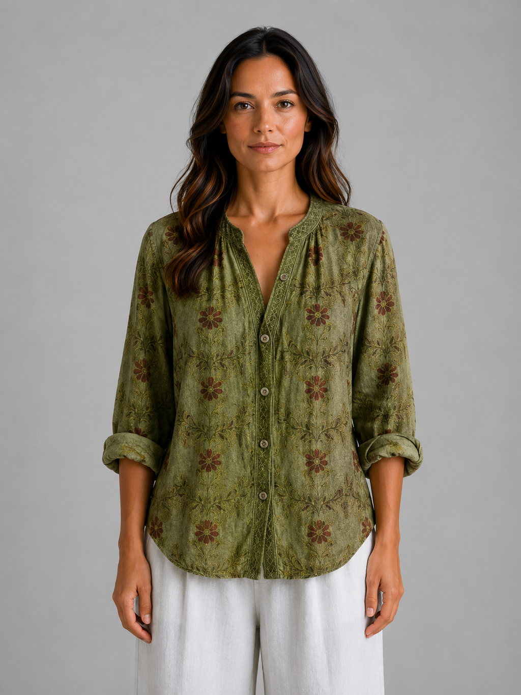 Willow | Women’s Blouse | Floral Print V Neck 3