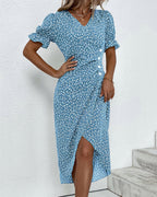 Willow | Women's Floral Print Midi Dress | V Neck Button Detail 5