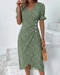Willow | Women's Floral Print Midi Dress | V Neck Button Detail 7