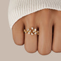 Willowcrest | Women’s Crystal Leaf Ring | Open Band Marquise Stone Everyday Jewellery-Ring-Eltrendio